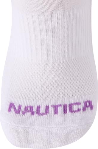 Image of Nautica Womens No Show Athletic Low Cut Socks 6 Pack | Moisture Wicking Dri-Motion Fabric, Cushioned Key Areas, Banded Arch Support, No Show Low Cut, Shoe Size 4-10