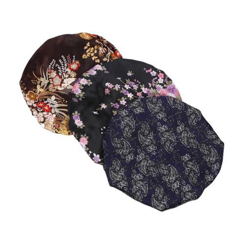 Healvian 3 Piezas Gorro De Dormir De ala Ancha Gorra De Quimioterapia Sombrero para Dormir Práctico Turbante