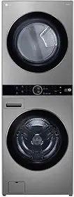 Lava e Seca Smart LG WashTower™ 17kg Aço Escovado com Inteligência Artificial AIDD™ WK17VS6A - 220V