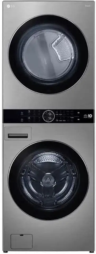 Lava e Seca Smart LG WashTower™ 17kg Aço Escovado com Inteligência Artificial AIDD™ WK17VS6A - 220V