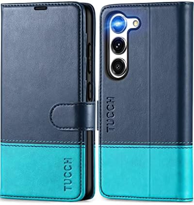 TUCCH Case for Galaxy S23 (6.1") 5G 2023, Magnetic PU Leather Wallet Case with[Shockproof TPU][RFID Blocking]Card Holders Viewing Stand, Protective Folio Phone Cover Compatible with Galaxy S23, Black