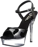  Pleaser ALLURE-609 Damen Sandalen, Schwarz (Blk pat/clr), EU 41 (UK 8) (US 11)