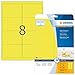 Produktbild HERMA 5144 Neon-Etiketten DIN A4 (99,1 x 67,7 mm, 20 Blatt, Papier, matt) selbstklebend, bedruckbar, permanent haftende Farbetiketten, 160 Klebeetiketten, neon-gelb