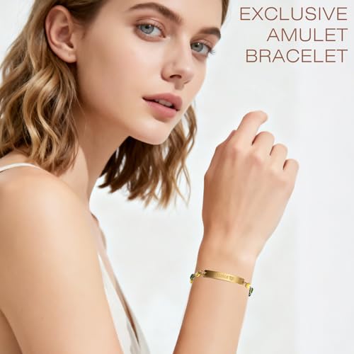 Custom Name Bracelet for Woman's, 14k Gold Evil Eye Bracelets, Custom Evil Eye Lucky Charms, Personalized Jewelry Gifts For Birthdays, Holidays And Anniversaries3