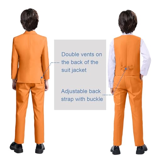 Image of Boy Suits 5 Pieces Formal Suit Set with Adjustable Waist Kids Dress Suit for Wedding Prom
