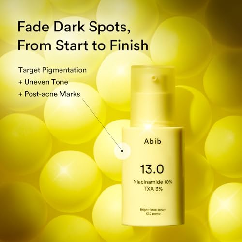 Image of Abib Bright Force Serum 13.0 Pump, 10% Niacinamide + 3% TXA, 1.01 fl.oz, Brightening Serum for Uneven Skin Tone, Hyperpigmentation, Glass Skin Glow, Korean Skincare