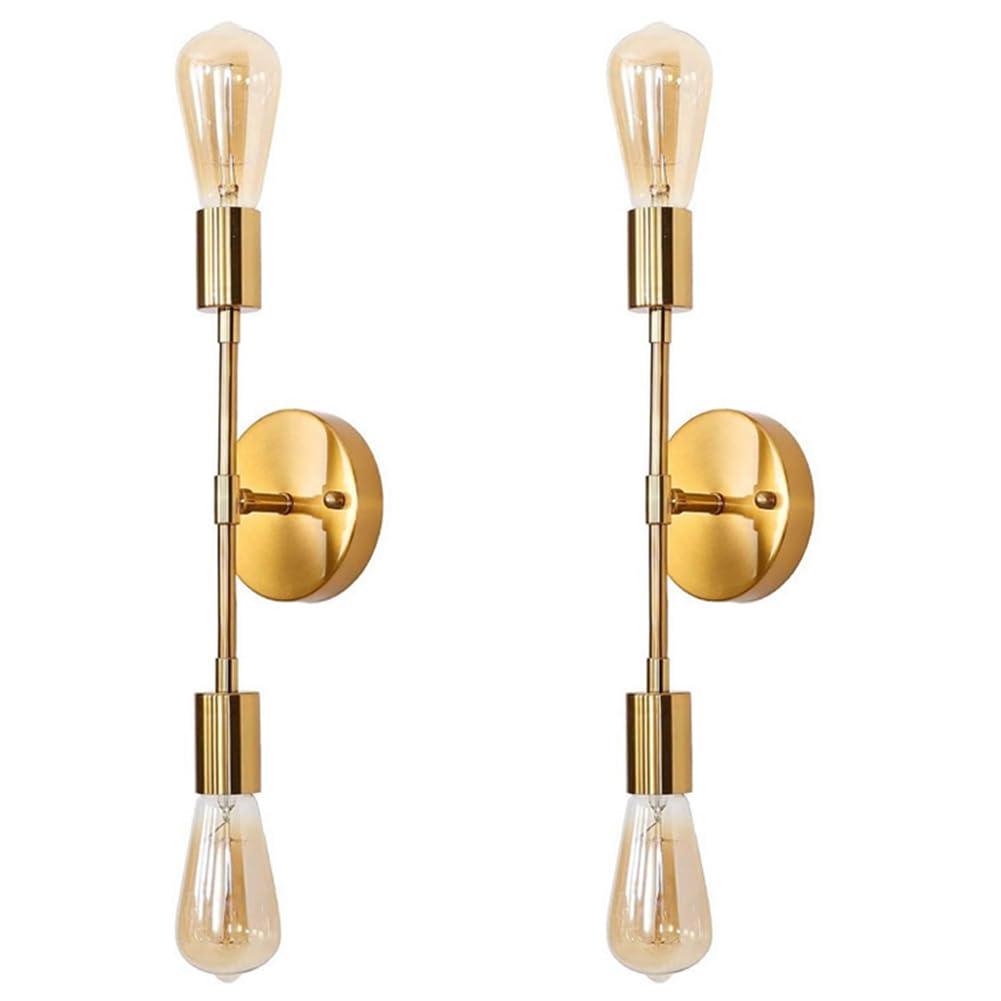 UDSKNV[KSL LED Wall Lamp for Hallways and Bedrooms, Double-Headed American and Industrial Styles Gold