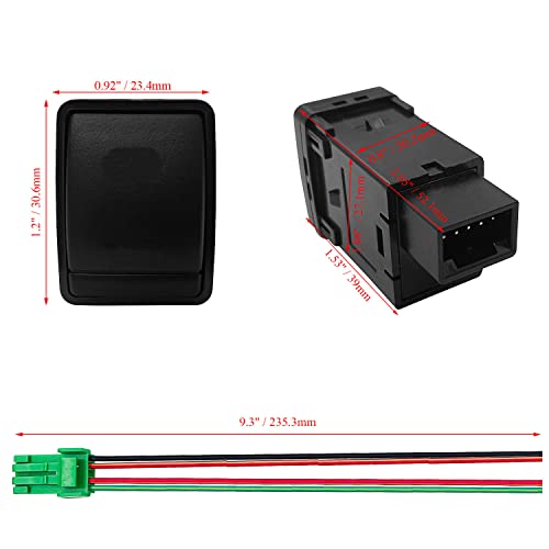 Image of Blue Led Driving Lights Push Button Switch with Wiring Connector for Nissan Pathfinder Navara X-Trail Qashqai Dash Switch Replacement 3A /12V (30 mm x 23 mm)