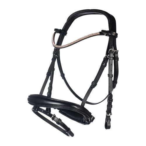 Bridon poney HKM Kopenhagen noir idéal pour les balades et l'entraînement