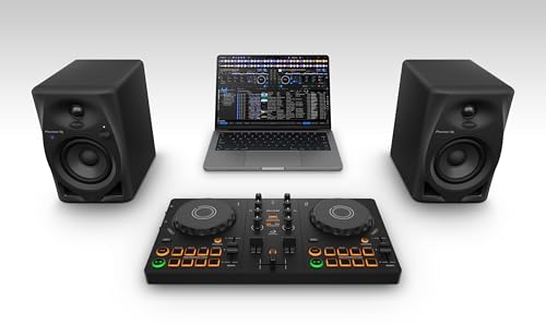 AlphaTheta/Pioneer DJ DDJ-FLX2 Einsteiger-DJ-Controller – Tragbarer USB-betriebener 2-Kanal-Controller mit professionellem Layout – Kompatibel mit Musik-Streaming-Diensten – Perfekt für neue DJs