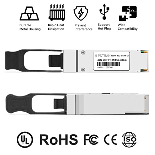 Image of 40GBASE-CSR4 QSFP+ Optical Transceiver Module Compatible with Cisco QSFP-40G-CSR4 Meraki MA-QSFP-40G-CSR4 850nm 400m DDM MPO-12 /UPC MMF