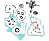 KIT COMPLET HAUTE PERFORMANCE - Vilebrequin / bielle- Joints- Roulements kit MOTEUR qui comprenne vilebrequin, roulements haut de gamme, paliers principaux et extrémité inférieure, qui inclut tous les joints d'étanchéité nécessaires. Vilebrequin assemblé en usine , rectifié aux spécifications OEM Bielles doubles forgé Wiseco Traitement de surface résistant à la corrosion Haut et en bas tige cémenté à 58-62 RC pour optimiser la surface d'appui en cours d'exécution maneton portant jeu de foncti