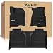 LASFIT Floor Mats for Chevy Silverado GMC Sierra 1500 2019-2025, 2020-2025 SLV/SRA 2500 3500 HD Crew Cab (with Rear Under-Seat Storage) All Weather Protector TPE Car Liners, 1st & 2nd Row, 3pcs Black -  LL-CH01