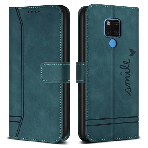 Bravoday Hülle für Huawei Mate 20 / Huawei Mate 20, PU Ledertasche Handyhülle mit Kartenfäch und Kickstand, Flip Schutzhülle Kompatibel mit Huawei Mate 20 / Huawei Mate 20, Grün