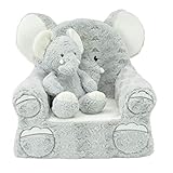 Soft Landing™ , Darling Duos, 2-Piece Plush & Premium Sweet Seat Character Chair Bundle, Elephant