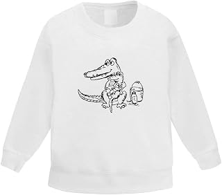 Azeeda 'Crocodile With Baby' Kid's Sweatshirt/Jumper (3-4 Years) (KW00007543)