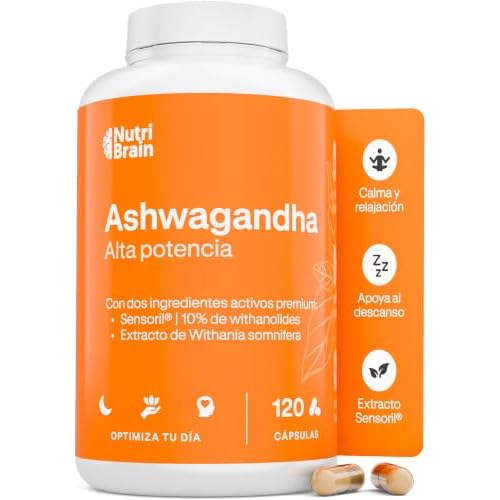 Ashwagandha Alta Potencia: Adaptógeno y Nootrópico con Sensoril® (10% Withanolidos) | Sueño Profundo, Bienestar General, Energía, Concentración | 4 Meses | 2x Más Concentrado que el KSM-66