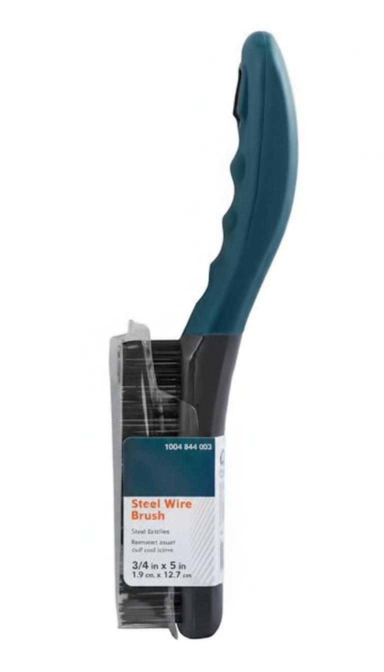 High Quality Soft Grip Wire Brush, 4 x 16 Rows Durable Carbon Steel Bristles - Heavy Duty Rust, Paint, and Scale Removal - Solvent & Chemical Resistant Handle