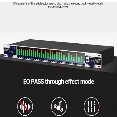 Ecualizador de Audio, Ecualizador Gráfico DSP de 31 Bandas, con Pantalla LED Mejorada y Función de Guardado de 10 Modos, para Sistemas de Audio Domésticos y KTV, Modelo EQ777 miniatura 4