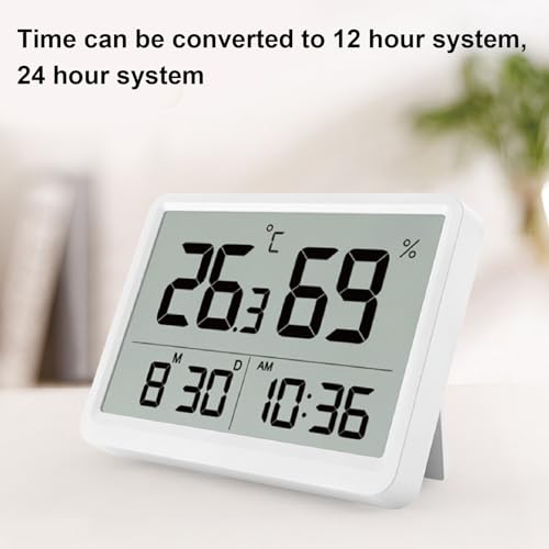 Feuchtigkeitsmesser, LCD-Temperaturmesser, Thermometer und Hygrometer für den Innenbereich, digital, professionelle Überwachung in Echtzeit auf großem Display von 4 Zoll, Ausdrucksdesign