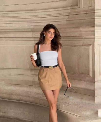 Women's Skinny Leather Belt with Adjustable Gold Turn Lock Diamond Buckle For Jeans，Dresses and Coats3