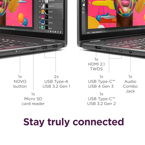 Image of Lenovo Yoga 7 2-in-1 16IML9 2024 Laptop 16 inch WUXGA IPS Touchscreen 12-Core Intel Ultra 5 125U 16GB LPDDR5 512GB SSD Thunderbolt 4 Wi-Fi 6E Backlit Keyboard Fingerprint Win11 Home w /ONT 32GB USB