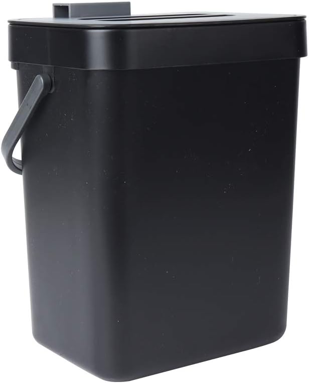 VIGIND Hanging Small Trash Can with Lid Under Sink for Kitchen, 5 L/ 1.3 Gallons Plastic Waste Basket,Food Waste Bin,Kitchen Compost Bin for Counter Top,Bathroom/Office