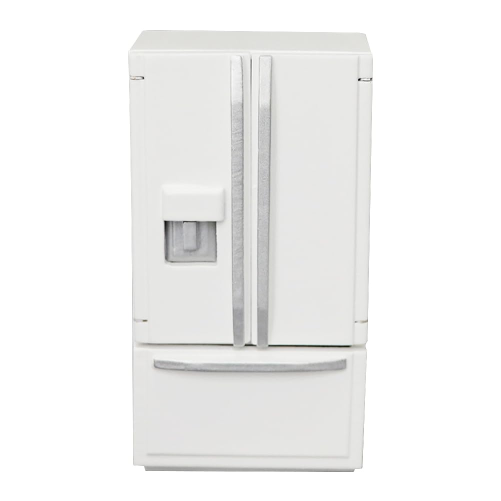 Miniature Refrigerator Micro Landscape Prop, 1:12 Dollhouse Furniture, White Synthetic Material, Educational Toy for Kids, Kitchen Scene Decor