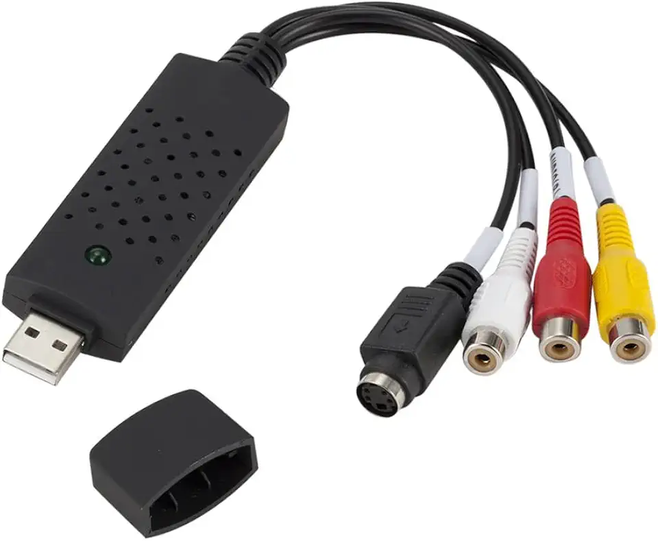 Placa de Captura Vídeo Adaptador USB 2.0 TV DVD VHS DVR Placa Vídeo Externo USB Captura Áudio Imagem