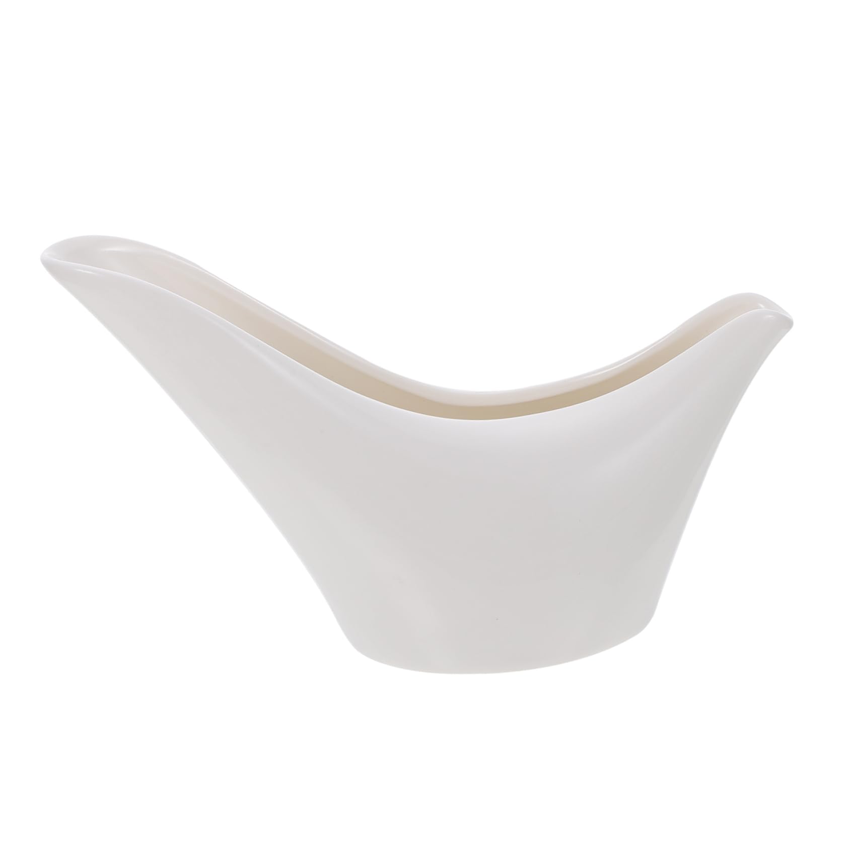 PRETYZOOM 1Pc Ceramic Gravy Boat Milk Storage Container White Sauce Boat for Milk for Serving Sauces Dressings and Beverages Elegant Design for Kitchen and Dining Use