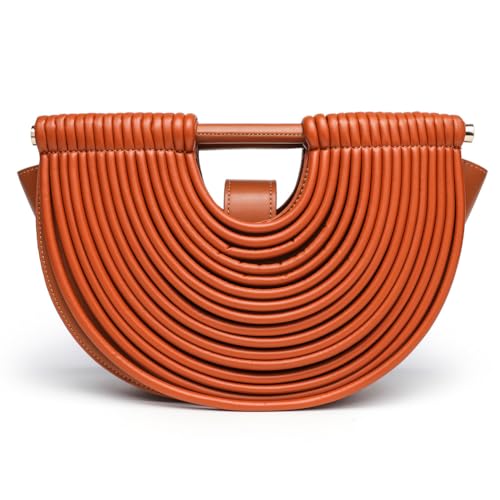 Clutch Purses for Women Evening/Wedding Chic Half Round Woven Bag