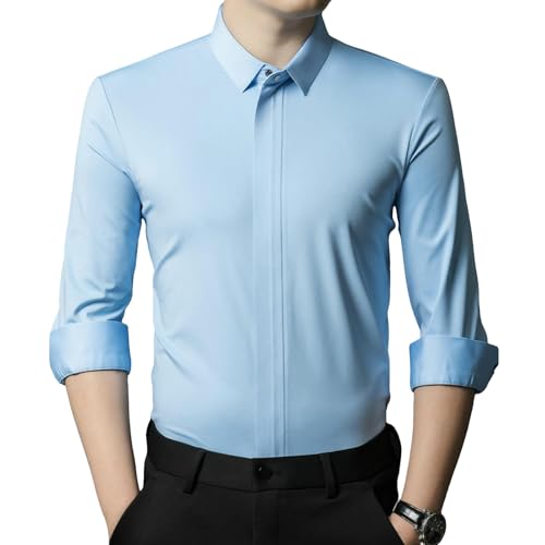 Camisa de seda elástica para hombre que evita rigidez en negocios