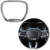 CAMTOVGCA Central Control Steering Button Frame Trim Compatible with Dodge Challenger Durango Charger 2015-2025, Steering Wheel Control Trim Cover Car Interior Decoration Accessories