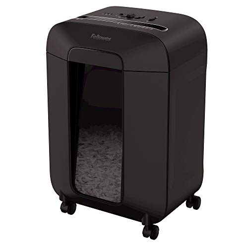 Fellowes LX85 - Destructora trituradora de papel, corte en partculas, destruye hasta 12 hojas, uso personal, tritura tarjetas de crdito, color negro