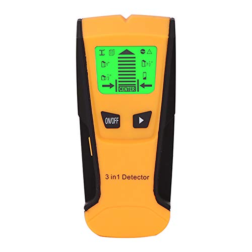 Alician 3 in 1 Metal Detector Find Metal Wood Studs AC Voltage Live Wire Detect Wall Scanner Electric Box Finder Wall Detector(Without Battery) Yellow (LCJ00526)
