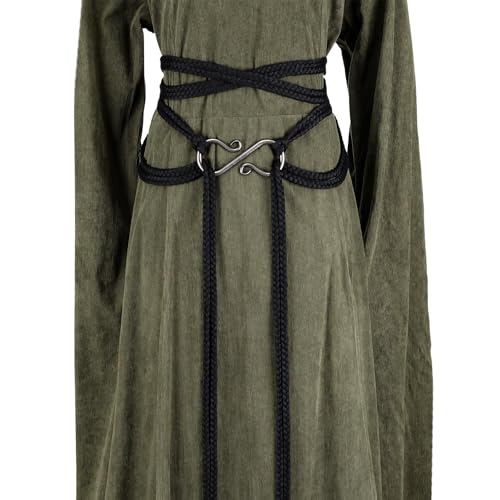 Image of HiiFeuer Medieval Rope Belt with Metal Buckle, Renaissance Adjustable Long Rope Belt for Dresses Viking Cosplay Ren Faire
