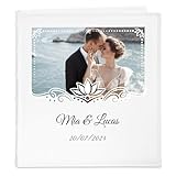 Maverton Album Photo Personnalisable à Pochettes   Cadeau Mariage Unique   Photo Album 33x33x6 cm pour 500 Photos avec Couverture Imprimée   Cadeau Personnalisé Pour Jeunes Mariés   couple mariage