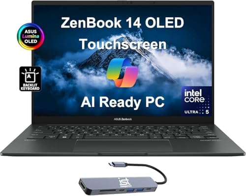 Asus ZenBook 14 Pro oled Q415 Business Laptop (14" Fhd+ Touchscreen, Intel 14-Core Ultra 5 125H, 8Gb ddr5, 512Gb ssd), Ai pc, Fhd Webcam, Win 11 Pro