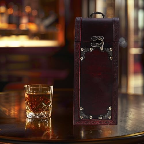 Caja de madera para vino contra golpes: estuche portátil vintage seguro para viajes 7