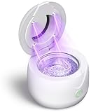Ultraschallreinigungsgerät Zahnschiene, 45KHz UV Ultraschallgerät mit 200 ML Dental Pod, Ultrasonic Cleaner für Schmuck, Retainer, Zahnprothesen, Knirscherschiene, Zahnbürstenkopf