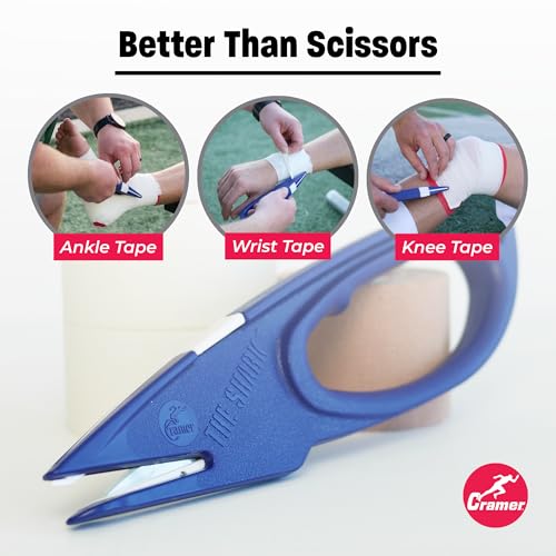 Image of Cramer Training Supplies, Shark Tape Cutter & Remover Liquid for Adhesive Removal, Safe Edge Scissors, Bandage Shears & Solution to Safely Remove Tape, Standard Tape Cutter
