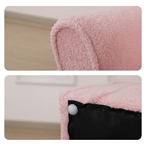 Afbkss&Bb Children Sofa, Kids Armrest Chair, Sturdy Wood Construction Kids Furniture, Armchair Couch For Preschool Children, Lightweight Toddler Sofa Chair, Teddy Velvet-Pink #TOP7