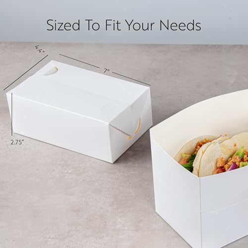 Image of Restaurantware Chicken Takeout Box 400 Count 47 Ounce Paper Microwave-Safe Lunch Box Recyclable Spill-Resistant Rectangular Food Container White 7.01 x 4.49 x 2.76 Inches