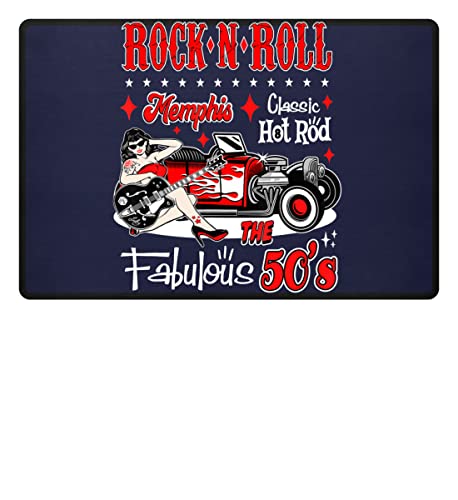 Generisch ROCK´N´ROLL CLASSIC HOT ROD The Fabulous 50´s Rockabilly Custom Quality - Fußmatte...