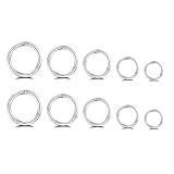 5Pairs Surgical Stainless Steel 16G Sleeper Cartilage Daith Tiny Small Hoop Earrings Mini Septum Hinged Clicker Nose Ring Helix Tragus Piercings Unisex Fashion Huggie Hoops Set 6-14MM (Silver)