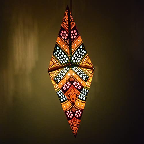 Image of Honeycomb Yellow Paper Star Lantern with 12 Foot Power Cord Included