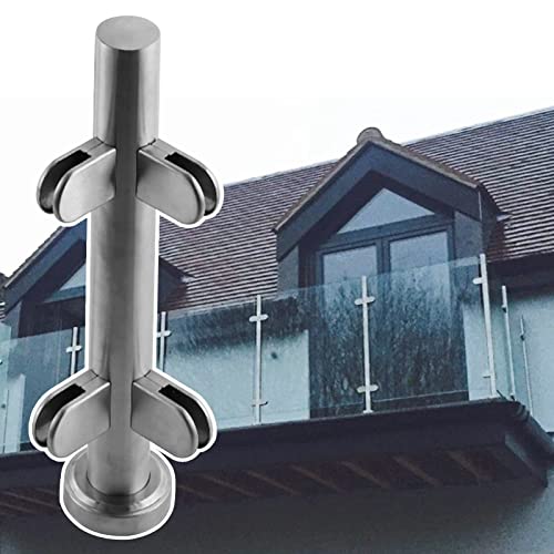 Poste de barandilla de vidrio de metal para asegurar balcones sin perder luminosidad 2