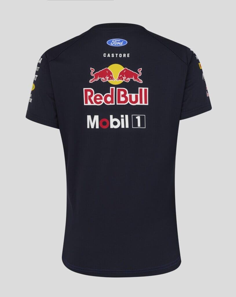 Red Bull Racing F1 Team, Maglietta ufficiale Castore 2026, da donna, in jersey, blu navy e blu corsa