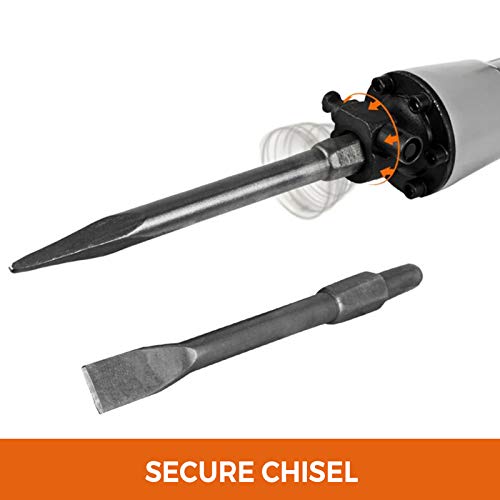 Mophorn 3600W Electric Demolition Hammer Heavy Duty Concrete Breaker 1800 RPM Jack Hammer Demolition Drills with Flat Chisel Bull Point Chisel (3600 W)