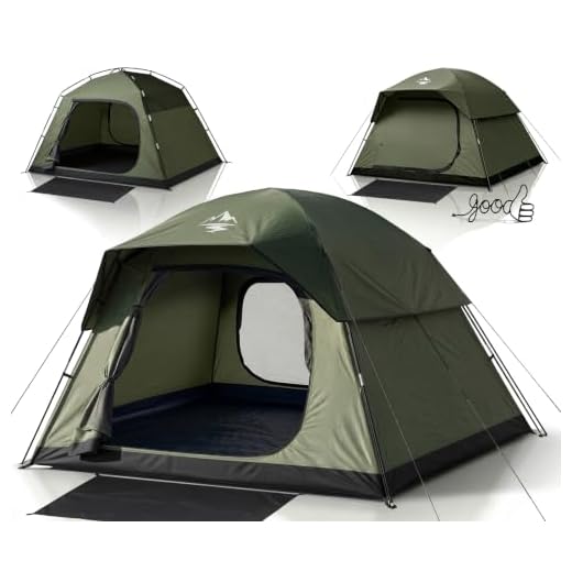 Purebox Tent 4 Person Tents for Camping with 2 Doors & Rainfly
